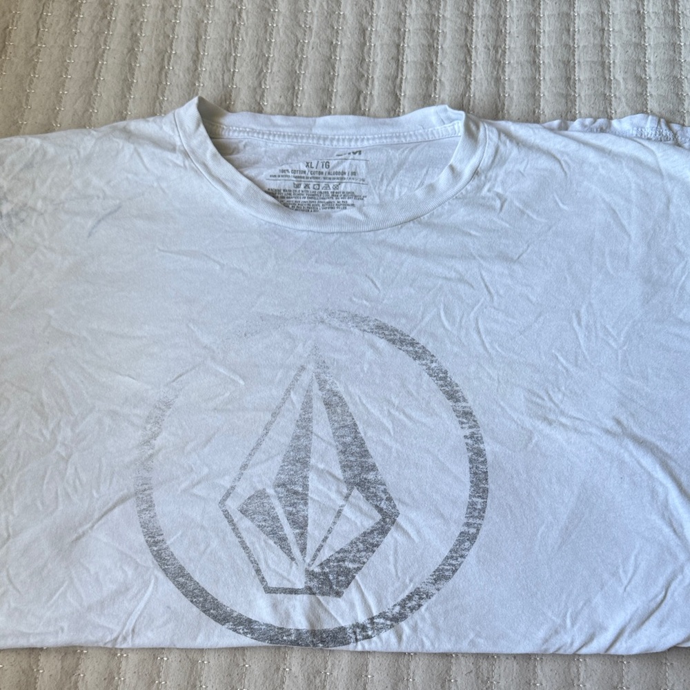 Volcom Men's White Logo Tee